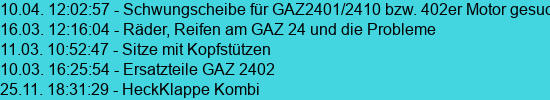 Daten - Das GAZ Wolga M21 Information und Verkaufsprtal